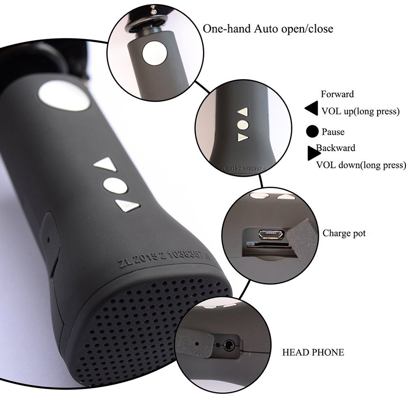 Bluetooth-Regenschirm-Lautsprecher Musik UV-Schutz neue Erfindung besonderen 3 faltbaren Regenschirm