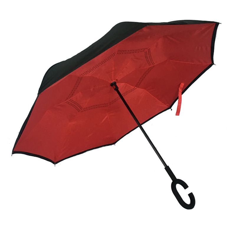 Heißer Verkauf der neuen Produkte auf Lager Custom Reverse Umbrella mit Logo-Prints