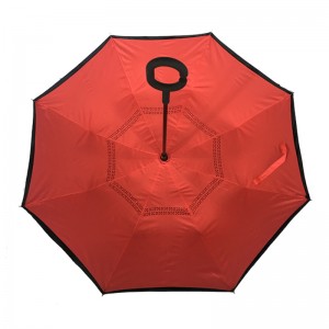 Heißer Verkauf der neuen Produkte auf Lager Custom Reverse Umbrella mit Logo-Prints