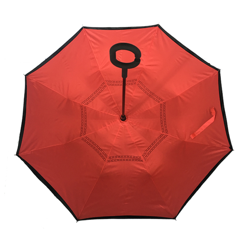 Heißer Verkauf der neuen Produkte auf Lager Custom Reverse Umbrella mit Logo-Prints