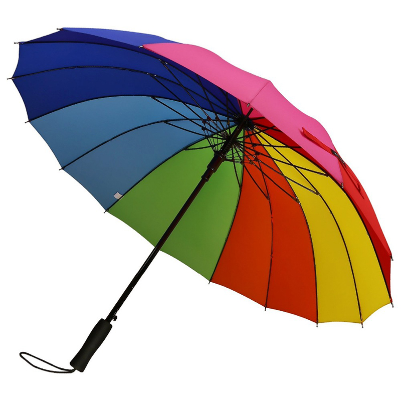 16 Rippen Auto Open Promotion Regenschirm Regenbogen Farbe Kompakt benutzerdefinierte Regenschirm