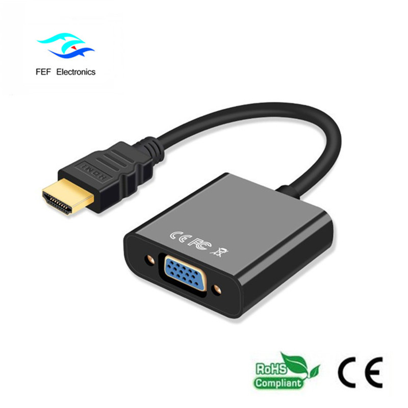 Plug-and-Play-Stecker auf Buchse 1080p HDMI auf VGA-Konverterkabel Code: FEF-HIC-001