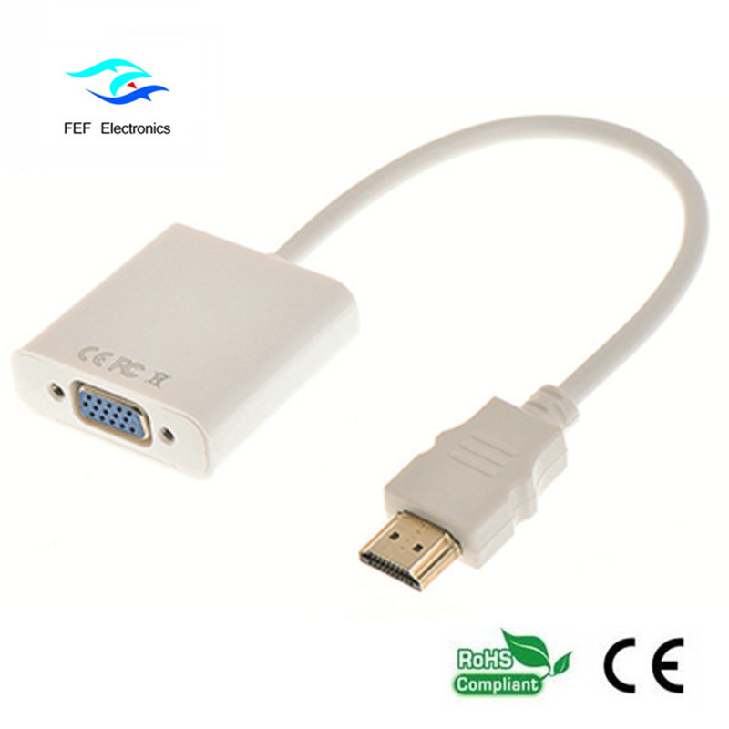 Plug-and-Play-Stecker auf Buchse 1080p HDMI auf VGA-Konverterkabel Code: FEF-HIC-001