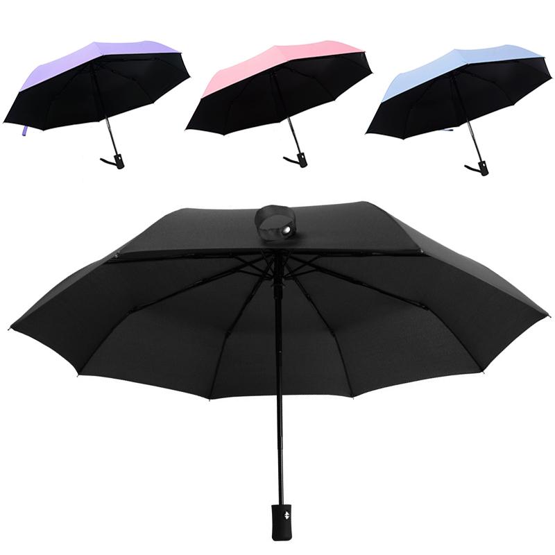 Schwarzer beschichteter Reiseschirmgröße Auto nah und automatisch nah außen Artikel 3 faltbarer Regenschirm