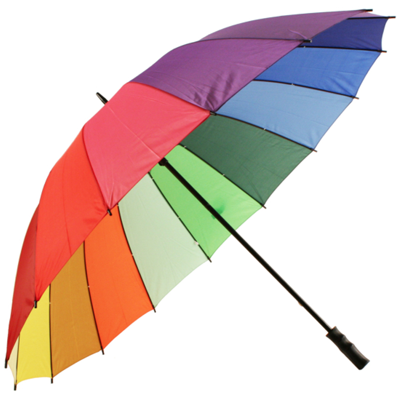 Bunter kundengebundener Logo Rainbow Waterproof-Regenschirm für Förderung
