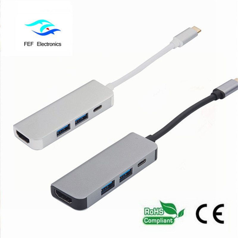 USB Typ c / HDMI Buchse + 2 * USB3.0 Buchse + SD + TF Konverter Code: FEF-USBIC-022