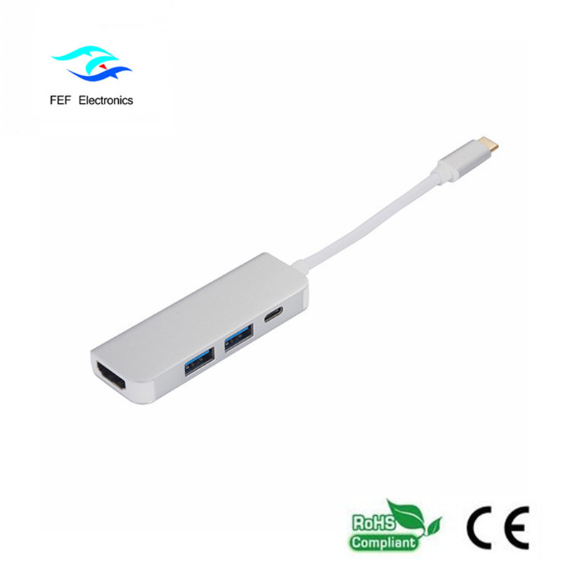 USB Typ c / HDMI Buchse + 2 * USB3.0 Buchse + SD + TF Konverter Code: FEF-USBIC-022