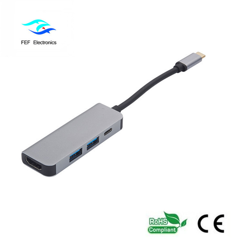 USB Typ c / HDMI Buchse + 2 * USB3.0 Buchse + SD + TF Konverter Code: FEF-USBIC-022