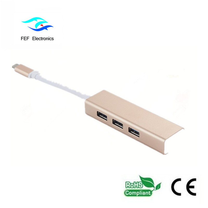 USB 3.1 Typ c an RG45-Buchse Gigabit Ethernet + 3 * USB2.0-Buchse ABS-Gehäuse Code: FEF-USBIC-016
