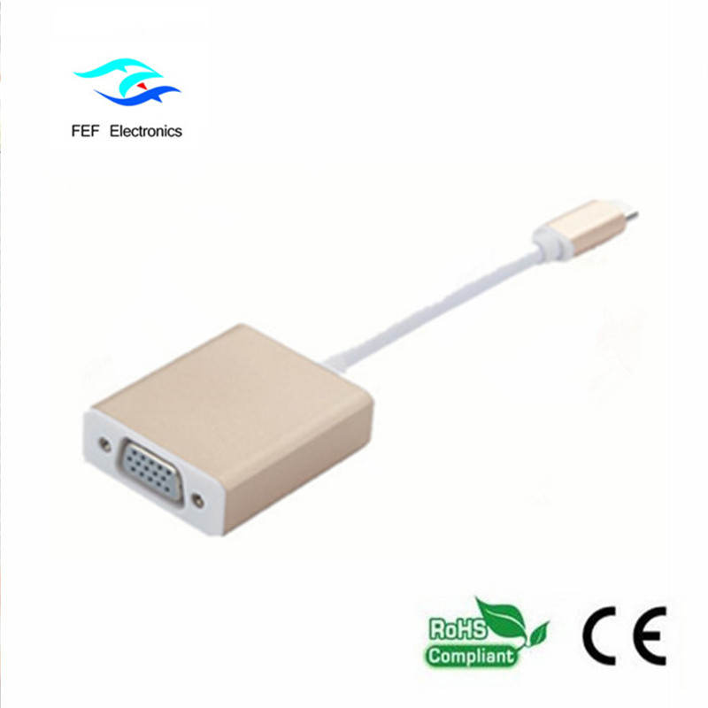 USB 3.1 Typ-C-Stecker zu VGA-Buchse Konverter Code: FEF-USBIC-002