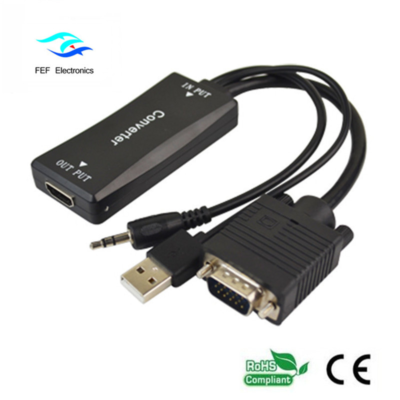 VGA-Stecker an HDMI-Buchse + Audio + USB-Netzteil Code: FEF-HIC-011