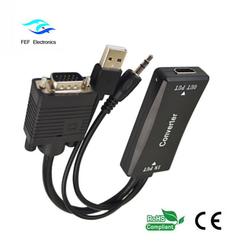 VGA-Stecker an HDMI-Buchse + Audio + USB-Netzteil Code: FEF-HIC-011