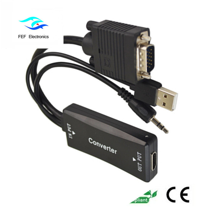 VGA-Stecker an HDMI-Buchse + Audio + USB-Netzteil Code: FEF-HIC-011