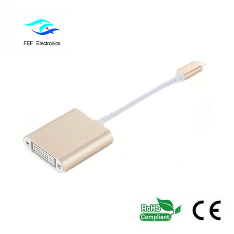 USB-TYPE-C-zu-DVI-Buchse Konverter ABS-Gehäuse Code: FEF-USBIC-003