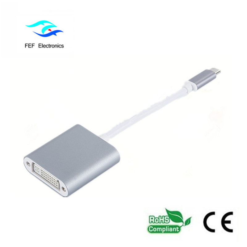 USB-TYPE-C-zu-DVI-Buchse Konverter ABS-Gehäuse Code: FEF-USBIC-003