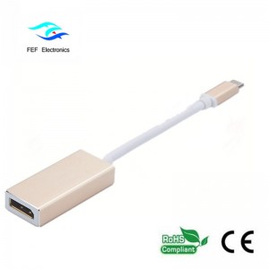 USB TYPE-C zum Displayport-Buchsenumwandler Metallgehäuse Code: FEF-USBIC-004