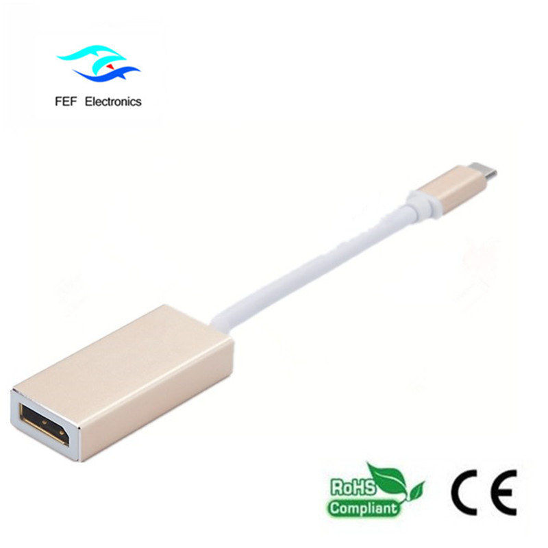 USB TYPE-C zum Displayport-Buchsenumwandler Metallgehäuse Code: FEF-USBIC-004