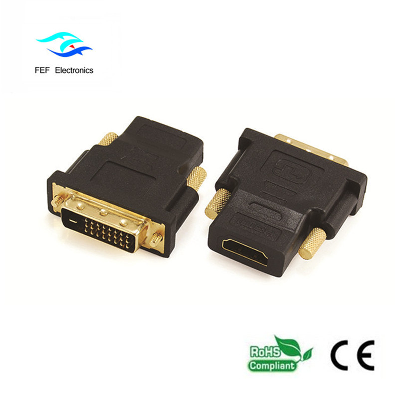 DVI (24 + 1) Stecker auf HDMI Buchse, vergoldet / vernickelt Code: FEF-HD-004