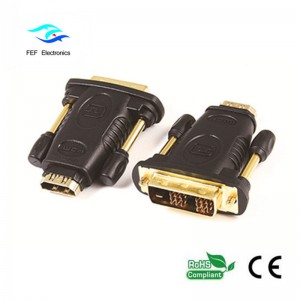 DVI (24 + 1) Stecker auf HDMI Buchse Gold / Nickel Code: FEF-HD-005