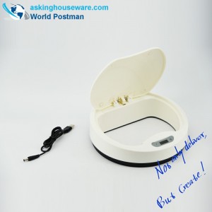 AKbrand Household Automatische Induktive Abfalldose mit Ladegerät, Eissahne weiß, 15 Liter