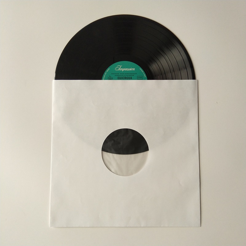 33RPM weiße Kraftpapieraufzeichnung Innere Hülsen mit Loch für 12 Vinylplatten polylined