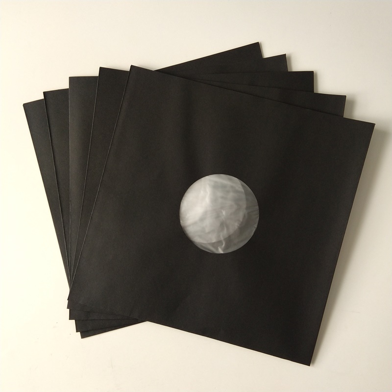 12-Zoll-Polyliner-Schallplatten-Innenhülle aus schwarzem Vinyl