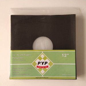 12-Zoll-Polyliner-Schallplatten-Innenhülle aus schwarzem Vinyl