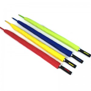 27-Zoll-Werbung bunten Fiberglasrahmen Golfschirm Einzelschicht Auto offener Regenschirm