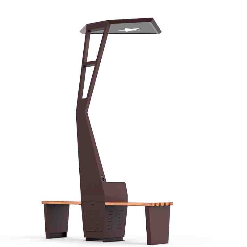 Solarbetriebene LED-Außenbeleuchtung mit Smart Bench Chariging-Telefonen und -Tablets