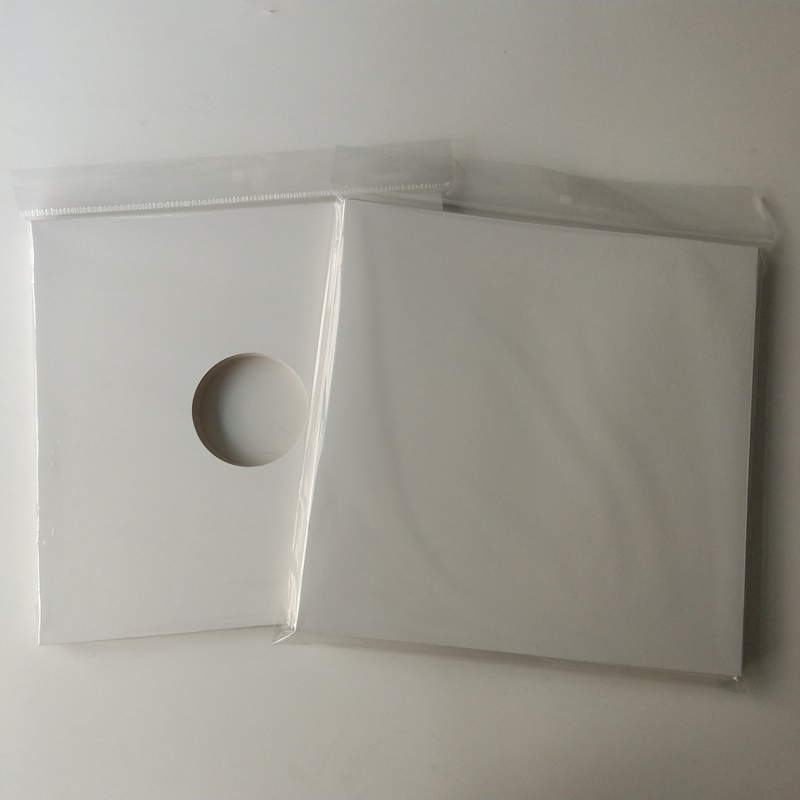 12 Weiße Farbe LP / Schallplattenabdeckung aus Karton Kein Loch