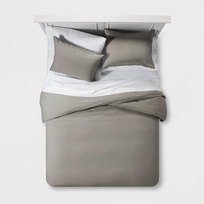 Einfarbiger waschbarer Bettwäsche-Bettbezug aus Baumwolle
