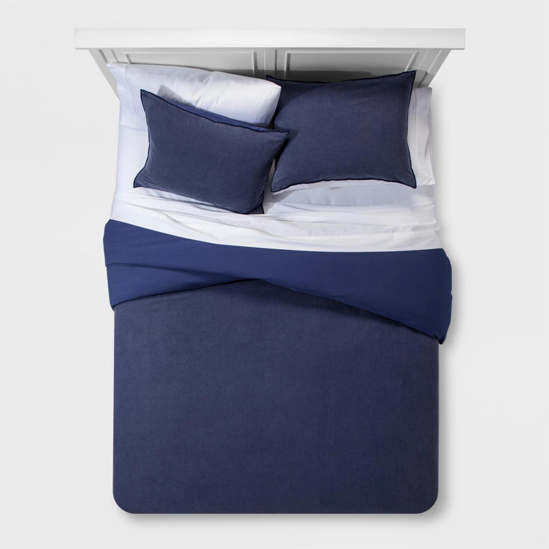 Einfarbiger waschbarer Bettwäsche-Bettbezug aus Baumwolle