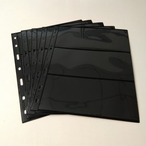 3 Pocket Poly Black Währungsspeicher-Portfolioseiten für Währungsrechnungen