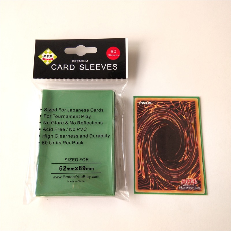 Grüne Farbe Matte Deck Guard Sleeves Für Japanische Größe Gaming Card 60x87mm