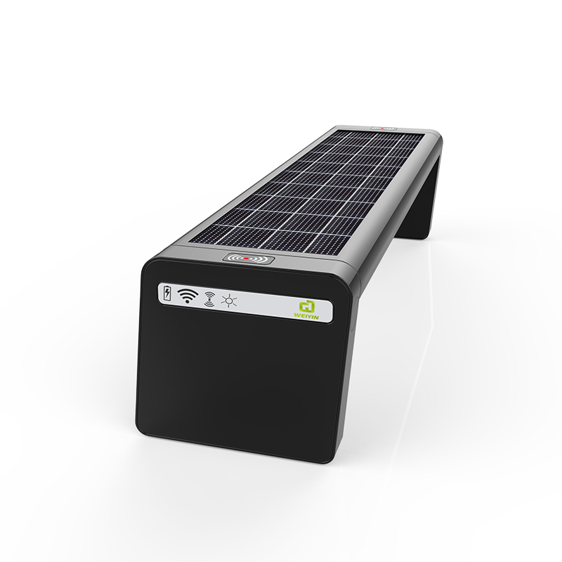 Solar Smart Bench Optionaler Fahrradständer und LED-Bildschirm auf der Rückseite