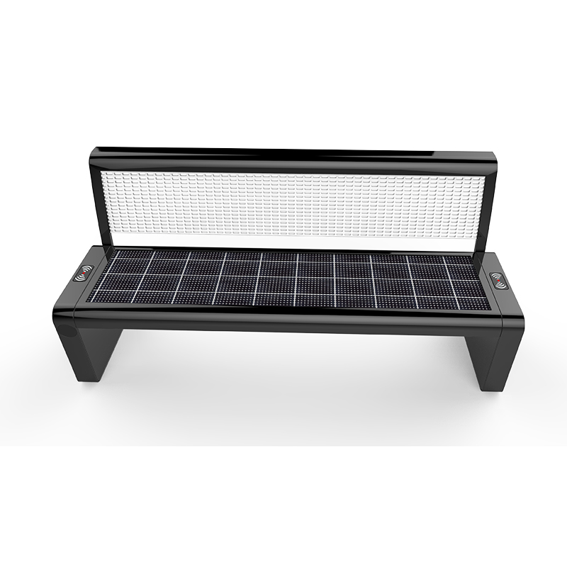 Solar Smart Bench Optionaler Fahrradständer und LED-Bildschirm auf der Rückseite