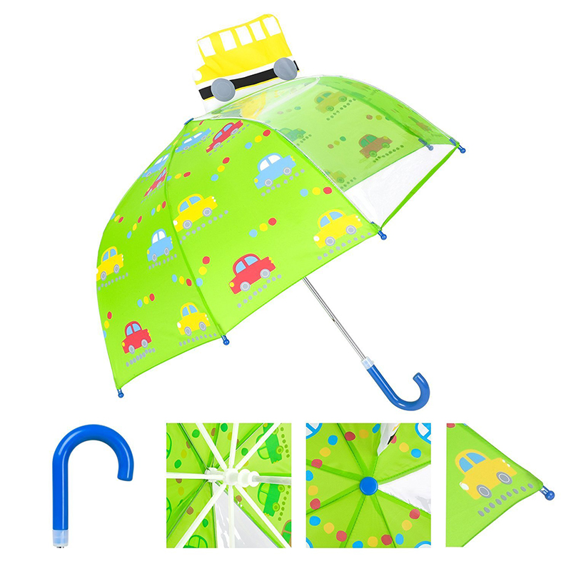 Günstige weiße Fiberglasrahmen Sicherheit Kinder kompakt 1panel POE Regen Kinder Regenschirm