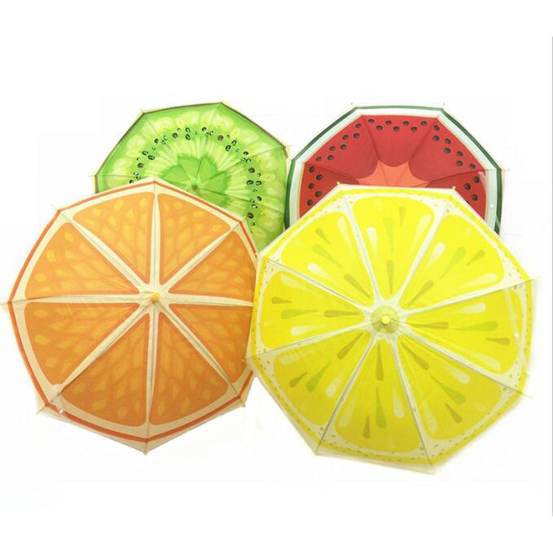 Fruit Transparenter automatischer POE-Material-Sonnenschirm Netter Regenschirm für Kinder