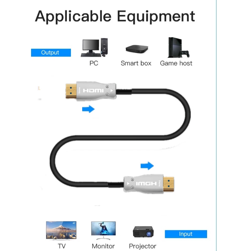 Optisches HDMI-Kabel, HDMI 2.0 bis AM, 4K @ 60HZ, 18Gps, RGB4: 4: 4 3D ARC