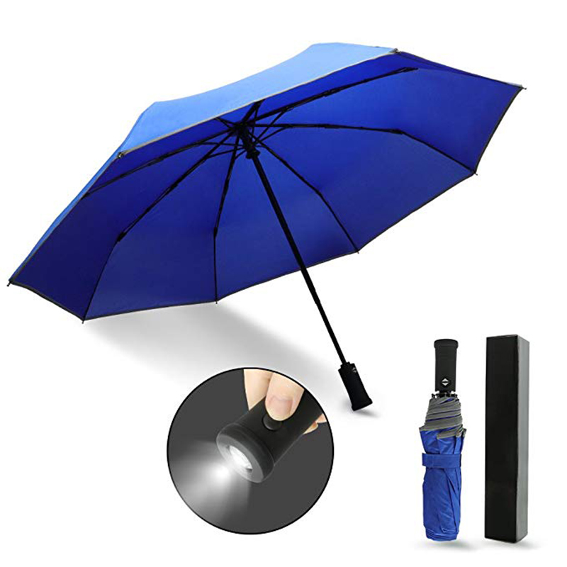 Erfinderischer Regenschirm 3 mit automatischem Öffnen und automatischem Schließen, der mit einem Brennergriff klappt