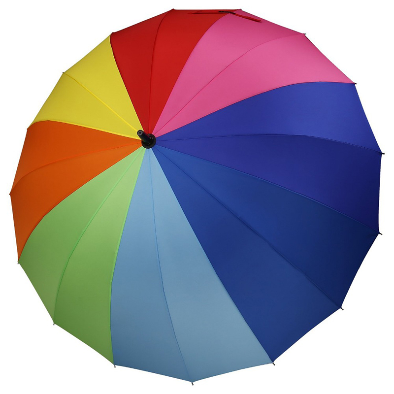 Regenbogenwarengeschenkpongeegewebe 16K gerader automatischer Regenregenschirm