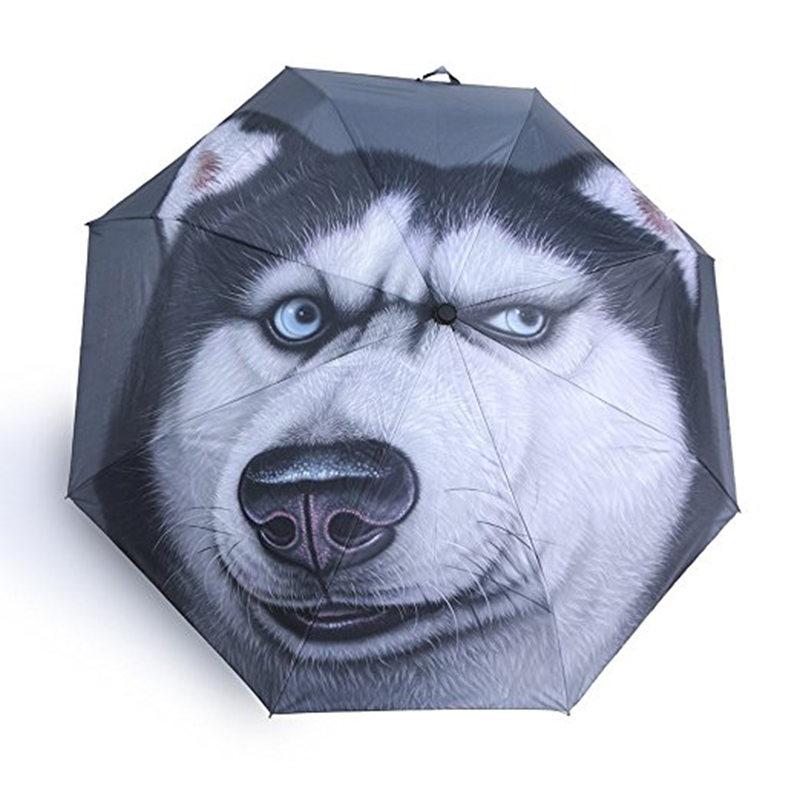 Digitaldruck Tierbilder Automatisches Öffnen und automatisches Schließen des 3-fach Regenschirms