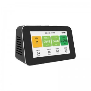 Dienmern 2019 Tragbarer Luftqualitätsdetektor CO2 PM2.5 Tester Innenraumluftdetektor PM1.0 PM10 Smart Luftqualitätsmonitor HCHO
