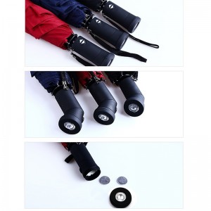 Faltbarer Regenschirm des automatischen Fackel-Handgriff-3 mit LED-Licht