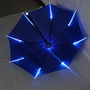 LED-Rippen und LED-Stiel mit Regenschirm und Kunststoffgriff