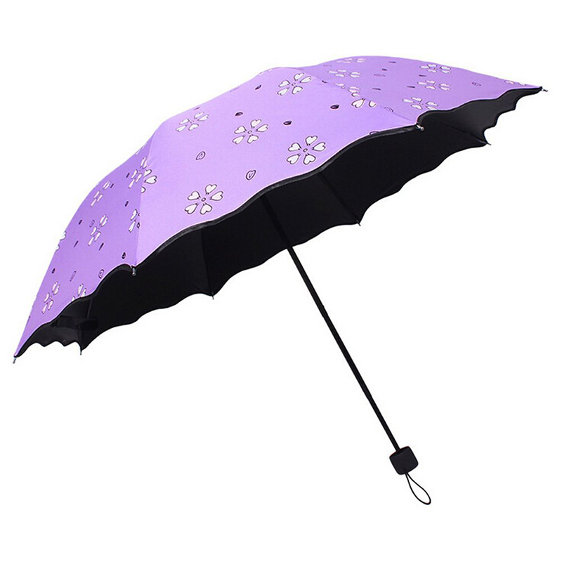 Wunderschöner 3-fach manueller offener Regenschirm zum Wechseln der Zauberfarben