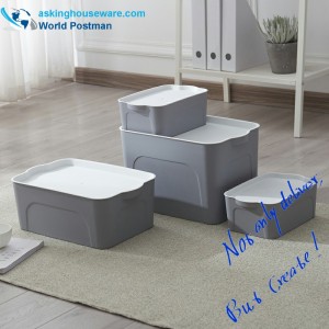 Multifunktionsbox aus Kunststoff mit Deckel, transparente Aufbewahrungsbehälter 5 in 1