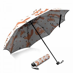 Pongee Stoff Metallrahmen Marketing 3-fach Sonnenschirm Produkte