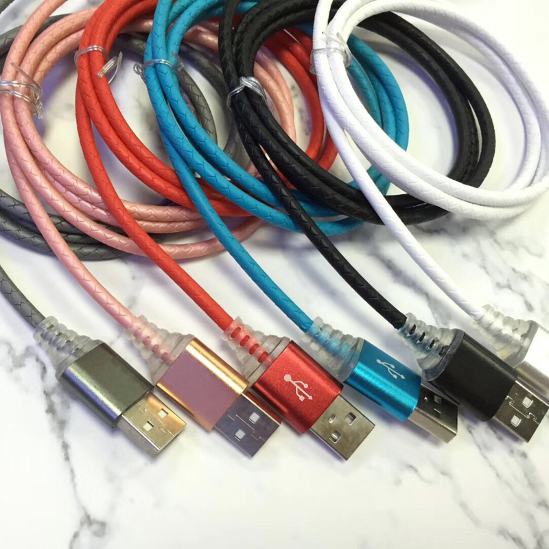 mit LED Schnelles Aufladen Rundes USB-Kabel für Micro-USB, Typ C, iPhone-Blitzaufladung und -Synchronisation