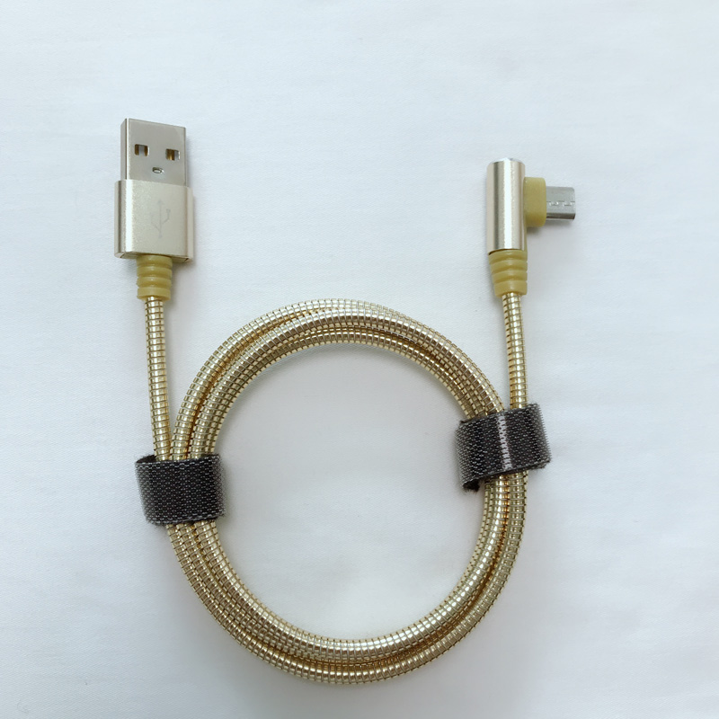 USB 2.0 Metallröhrenkabel Lade-Rundgehäuse aus Aluminium USB-Kabel für Micro-USB, Typ C, iPhone-Blitzladung und Synchronisation